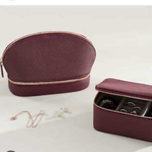 Pottery Barn merlot travel jewelry clutch